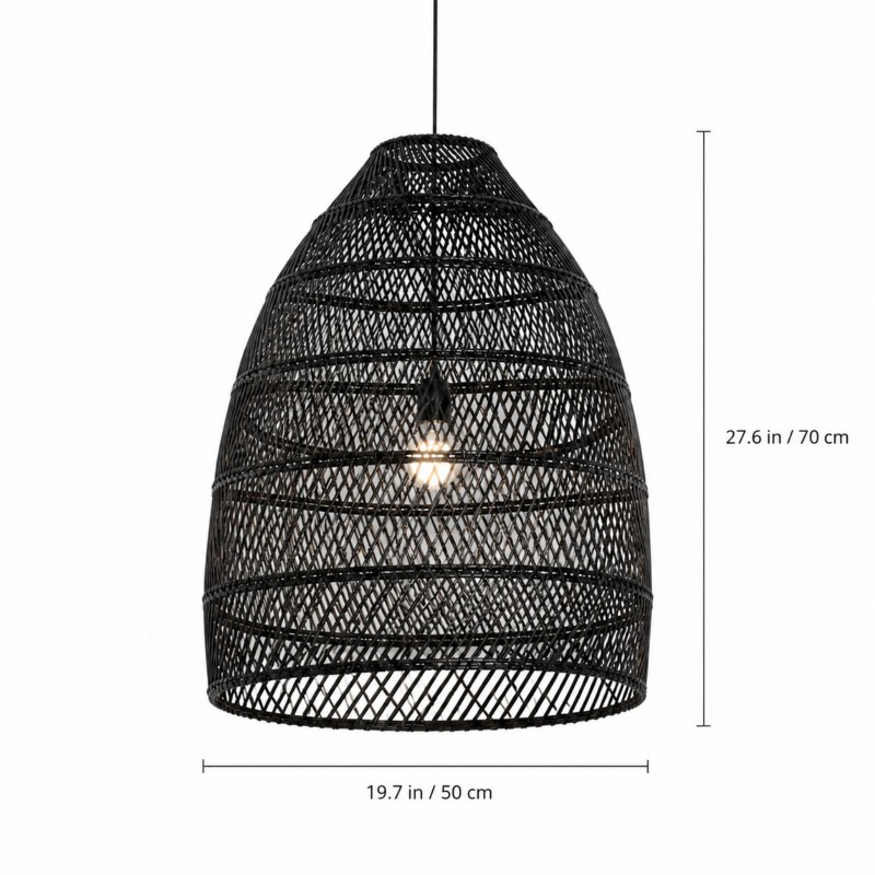 Juno Scandinavian Boho Woven Wicker Rattan Pendant Light
