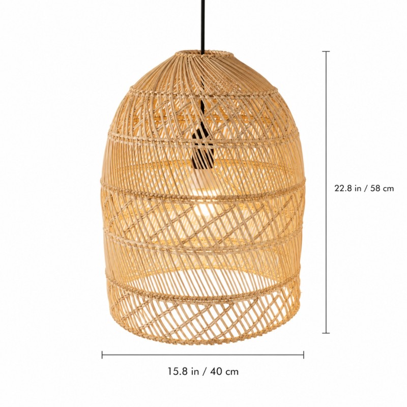 Juno Scandinavian Boho Woven Wicker Rattan Pendant Light