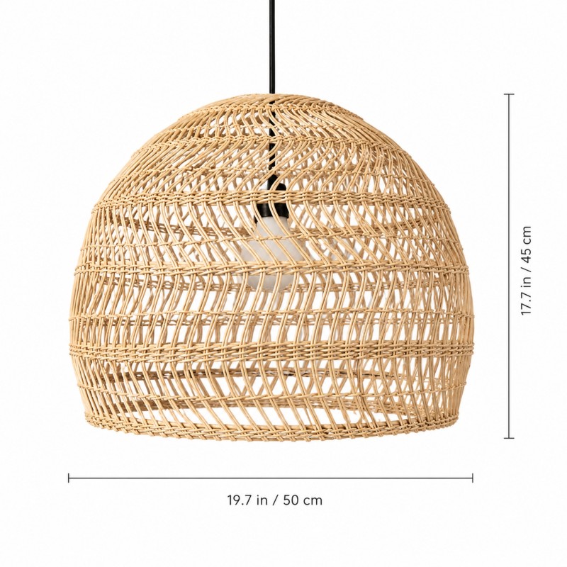 Juno Scandinavian Boho Woven Wicker Rattan Pendant Light