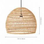 Juno Scandinavian Boho Woven Wicker Rattan Pendant Light