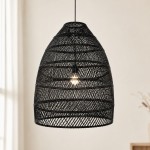 Juno Scandinavian Boho Woven Wicker Rattan Pendant Light
