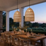 Juno Scandinavian Boho Woven Wicker Rattan Pendant Light