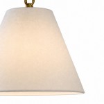 Felix Antique Brass-Finish White Cone Pendant Light