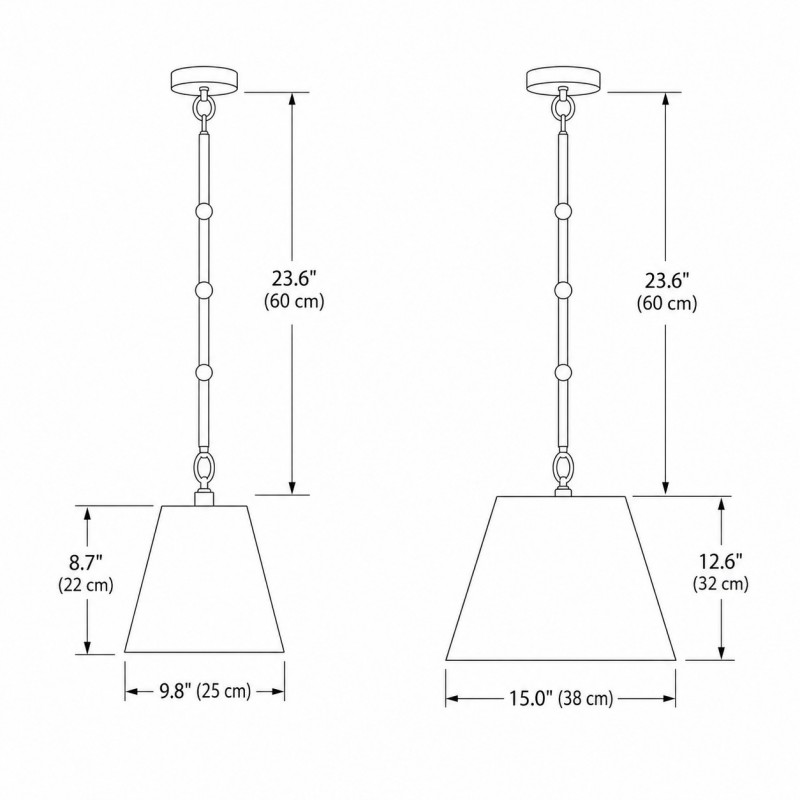 Felix Antique Brass-Finish White Cone Pendant Light