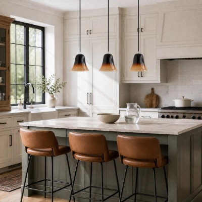 Lucas Modern Gradient Bell-Shaped Glass Single Pendant Light
