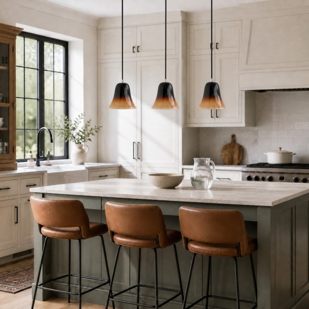 Lucas Modern Gradient Bell-Shaped Glass Single Pendant Light