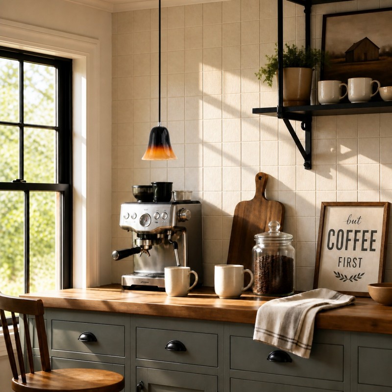 Lucas Modern Gradient Bell-Shaped Glass Single Pendant Light