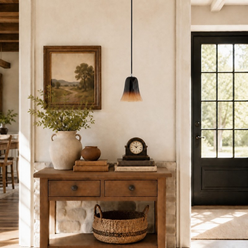 Lucas Modern Gradient Bell-Shaped Glass Single Pendant Light