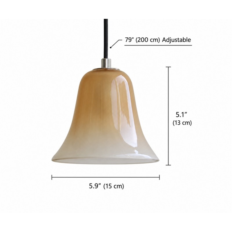 Lucas Modern Gradient Bell-Shaped Glass Single Pendant Light