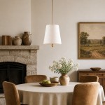 Audrey Modern Gold Accent White Fabric Cone Pendant Light