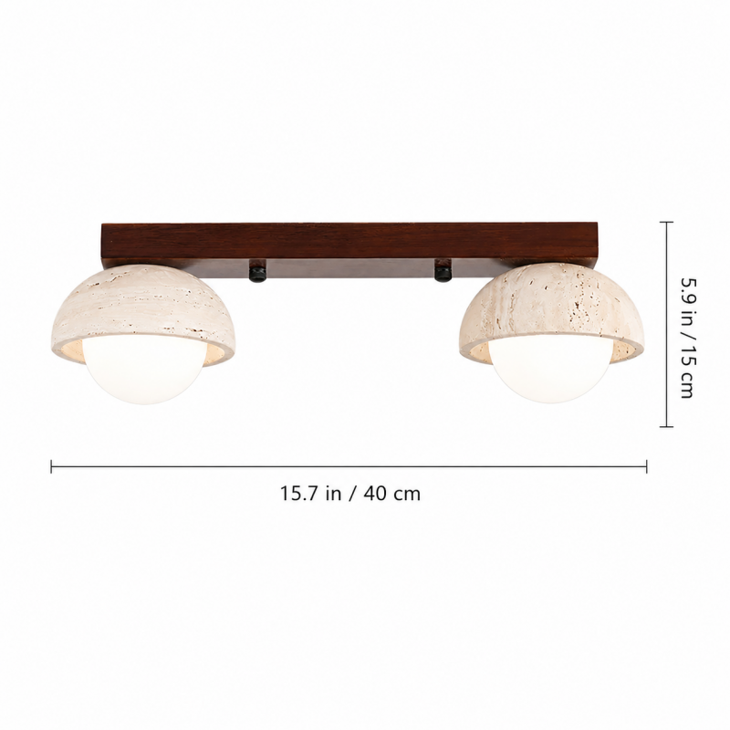 Elio Wabi-Sabi Multi-Light Travertine Linear Ceiling Light
