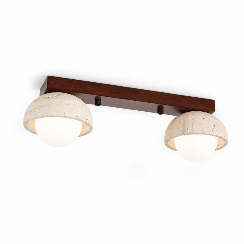 Elio Wabi-Sabi Multi-Light Travertine Linear Ceiling Light