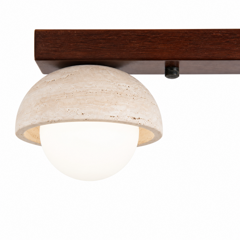 Elio Wabi-Sabi Multi-Light Travertine Linear Ceiling Light