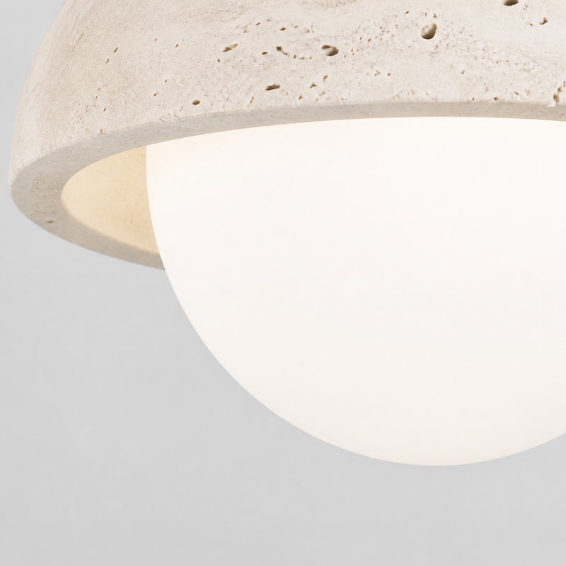 Elio Wabi-Sabi Multi-Light Travertine Linear Ceiling Light
