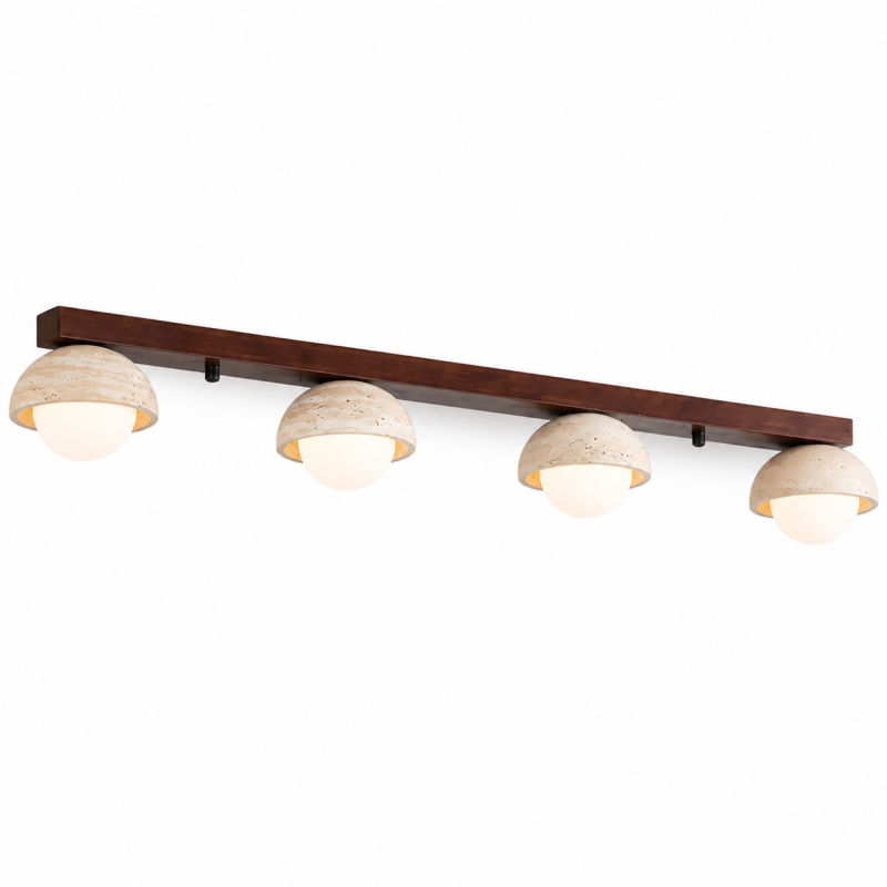 Elio Wabi-Sabi Multi-Light Travertine Linear Ceiling Light