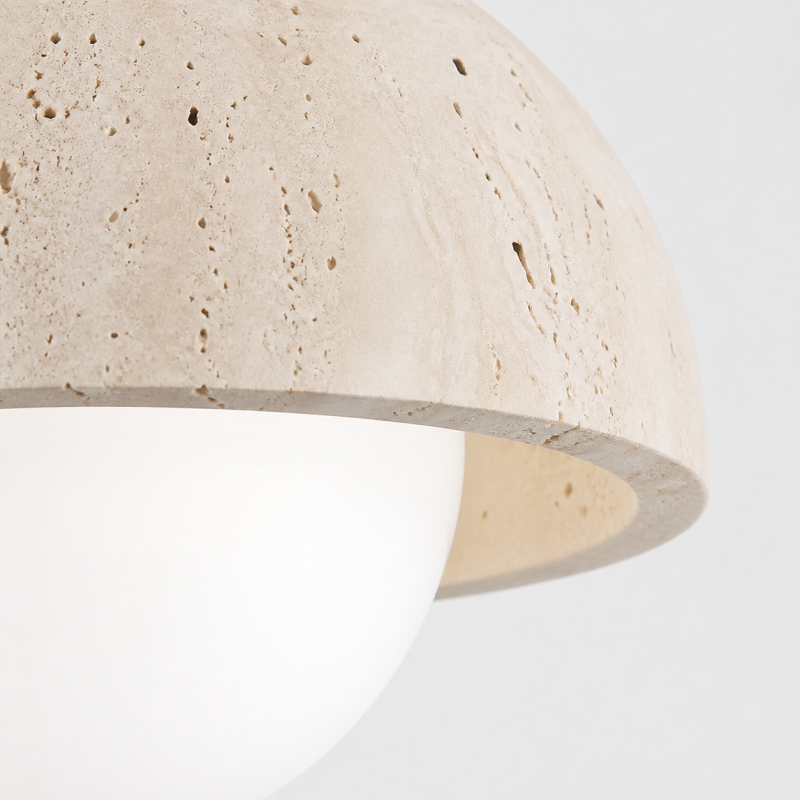 Elio Wabi-Sabi Multi-Light Travertine Linear Ceiling Light