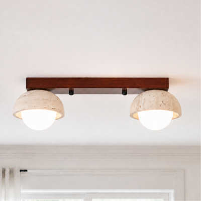 Elio Wabi-Sabi Multi-Light Travertine Linear Ceiling Light