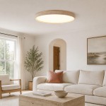 Veyran Modern LED Travertine Drum Flush Mount Ceiling Light