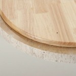 Veyran Modern LED Travertine Drum Flush Mount Ceiling Light