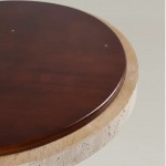 Veyran Modern LED Travertine Drum Flush Mount Ceiling Light