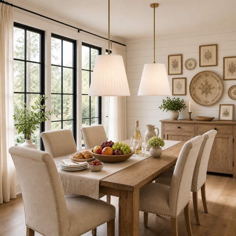 Naomi Modern White Pleated Fabric Lampshade Brass Pendant Light