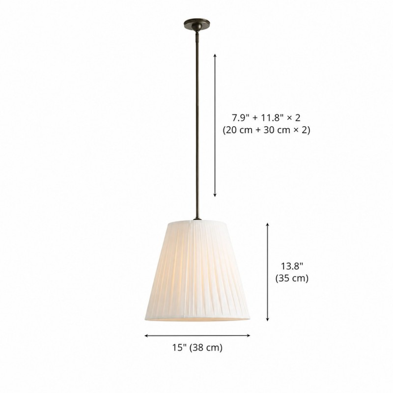 Naomi Modern White Pleated Fabric Lampshade Brass Pendant Light