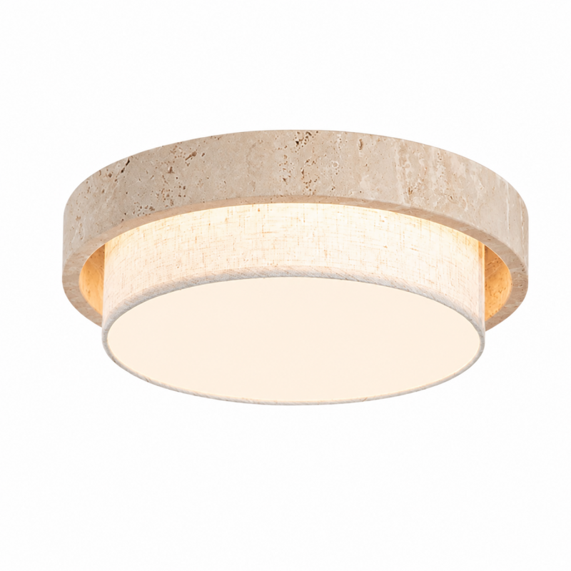 Cavell Wabi Sabi Travertine Flush Mount Ceiling Light