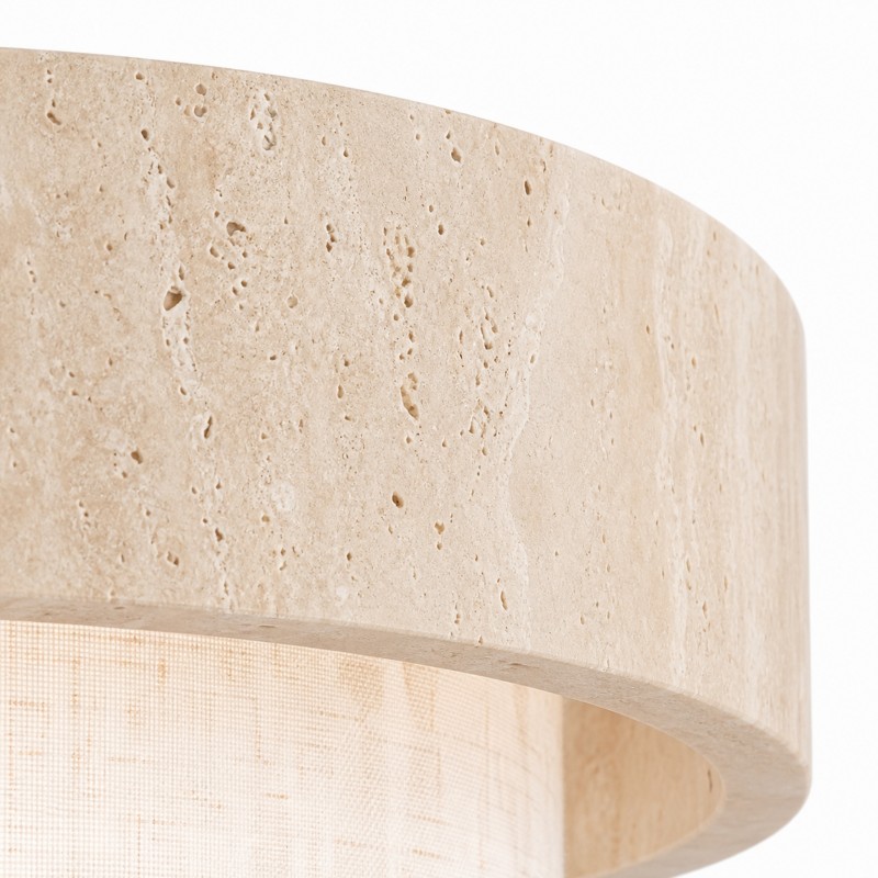 Cavell Wabi Sabi Travertine Flush Mount Ceiling Light