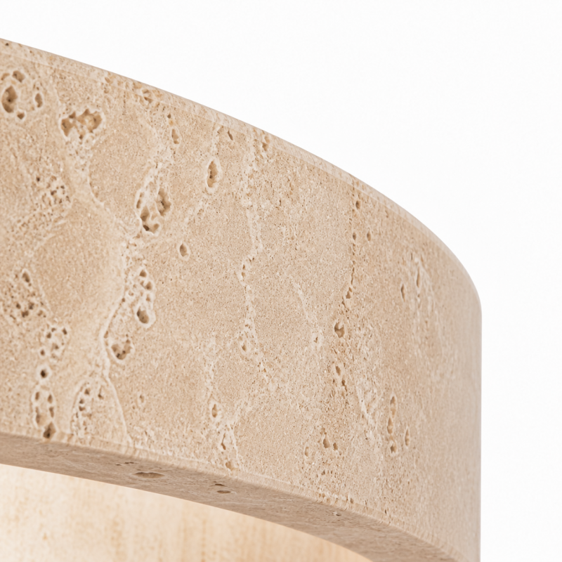 Cavell Wabi Sabi Travertine Flush Mount Ceiling Light