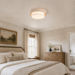 Cavell Wabi Sabi Travertine Flush Mount Ceiling Light