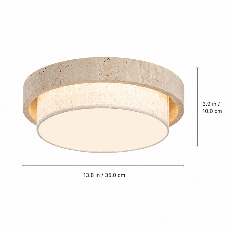 Cavell Wabi Sabi Travertine Flush Mount Ceiling Light
