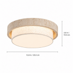 Cavell Wabi Sabi Travertine Flush Mount Ceiling Light