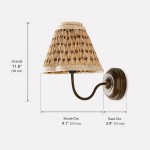 Fenwick Vintage Pleated Pattern Fabric Shade Wall Sconce
