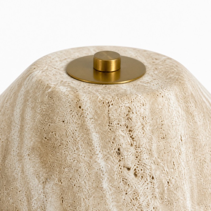 Rowan Wabi Sabi Travertine Mushroom Table Lamp