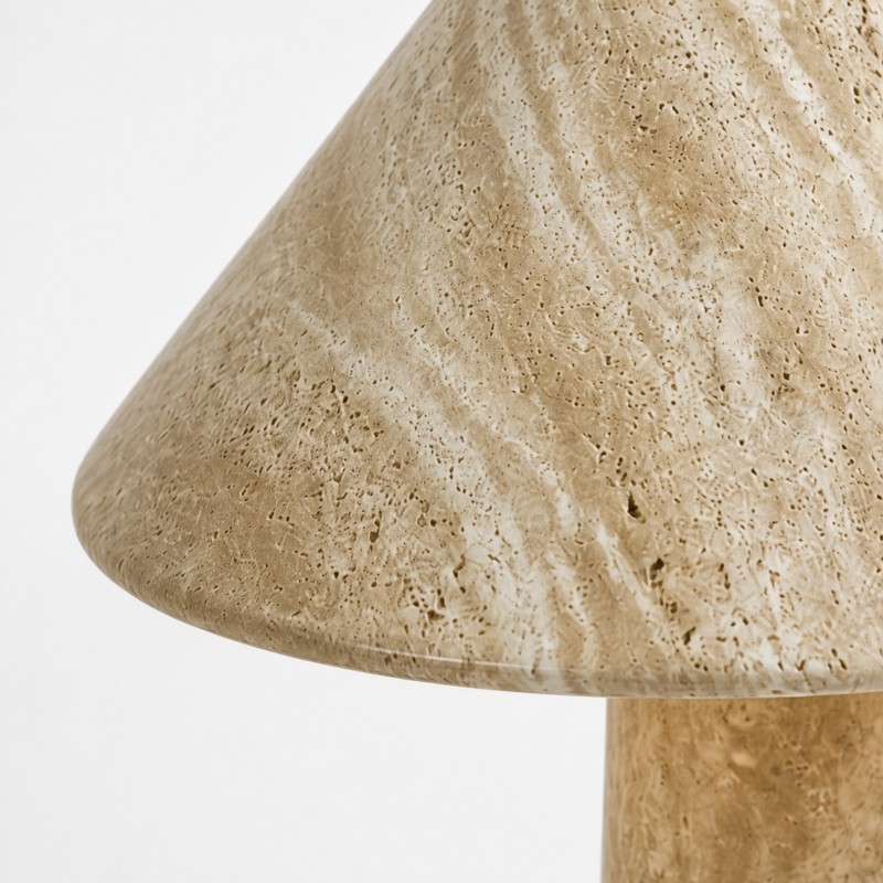 Rowan Wabi Sabi Travertine Mushroom Table Lamp