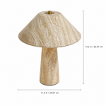 Rowan Wabi Sabi Travertine Mushroom Table Lamp
