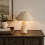 Rowan Wabi Sabi Travertine Mushroom Table Lamp