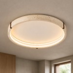 Odette Round Travertine LED Flush Mount Ceiling Light