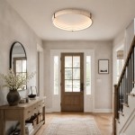 Anouk Modern Round Travertine LED Flush Mount Ceiling Light