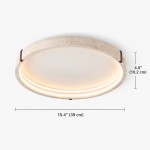 Anouk Modern Round Travertine LED Flush Mount Ceiling Light