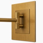 Aura Elegant Brass Swing Arm Porcelain Wall Sconce