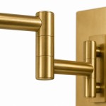 Aura Elegant Brass Swing Arm Porcelain Wall Sconce