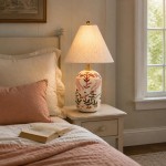 Thalira Vintage Ceramic Linen Table Lamp