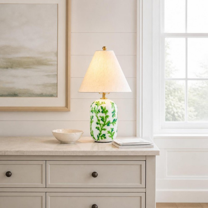Thalira Vintage Ceramic Linen Table Lamp