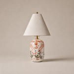 Thalira Vintage Ceramic Linen Table Lamp