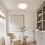 Odette Pebble-Shaped Travertine LED Flush Mount Ceiling Light