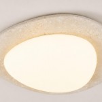 Odette Pebble-Shaped Travertine LED Flush Mount Ceiling Light