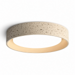 Ansel Wabi Sabi Travertine Round Flush Mount Ceiling Light