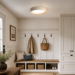Ansel Wabi Sabi Travertine Round Flush Mount Ceiling Light