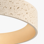 Ansel Wabi Sabi Travertine Round Flush Mount Ceiling Light